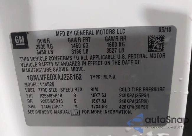 1GNLVFEDXAJ256162: 41446523