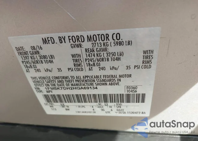 1FM5K7DH2HGA69134: 41449166