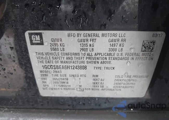 1GCGSBEA6H1243808: 41448799