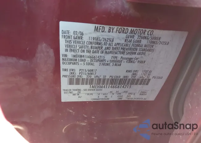 1MEHM41146G614215: 41450976