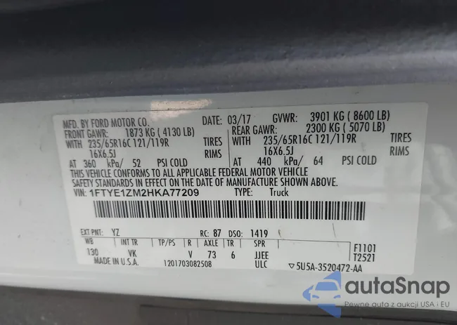 1FTYE1ZM2HKA77209: 41452220