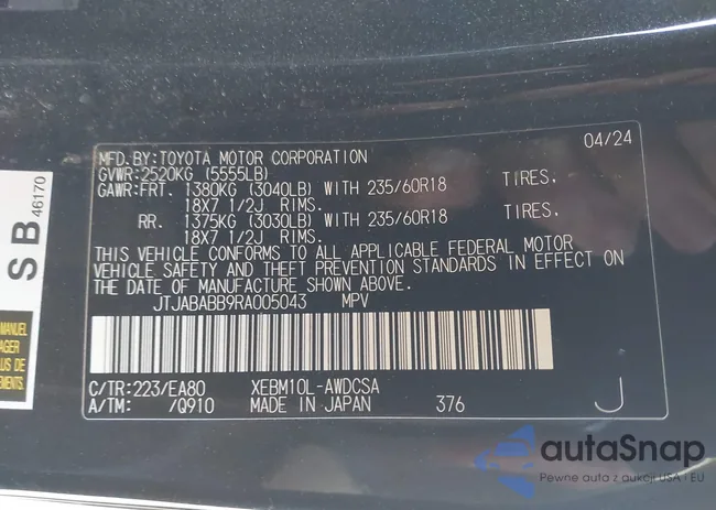 JTJABABB9RA005043: 41452254