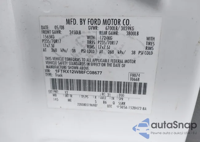 1FTRX12W88FC08677: 41452861