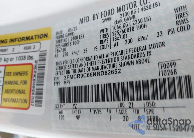 3FMCR9C66NRD62652: 41454927