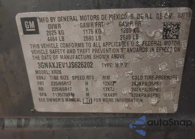 3GNAXJEV1JS626202: 41455019