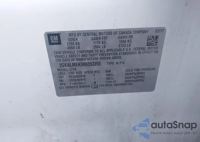 2GKALMEK9H6352255: 41458259