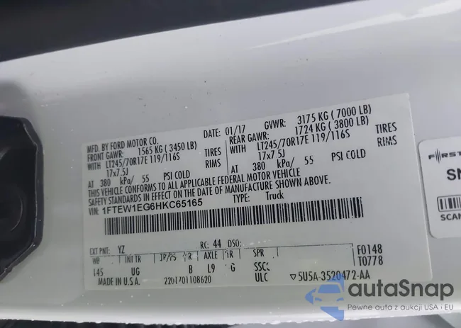 1FTEW1EG6HKC65165: 41463070