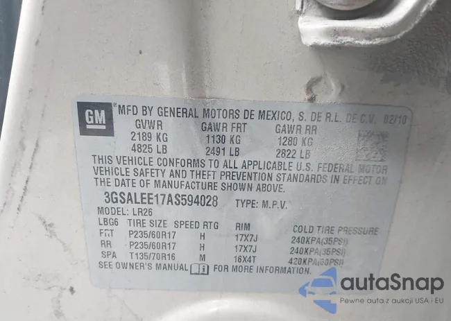 3GSALEE17AS594028: 41465084