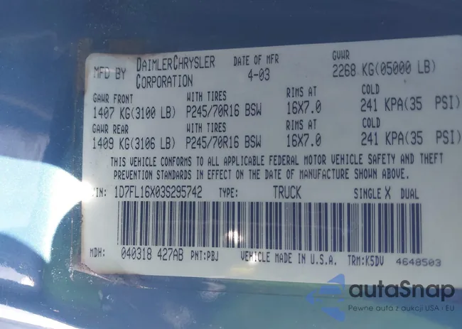 1D7FL16X03S295742: 41464410