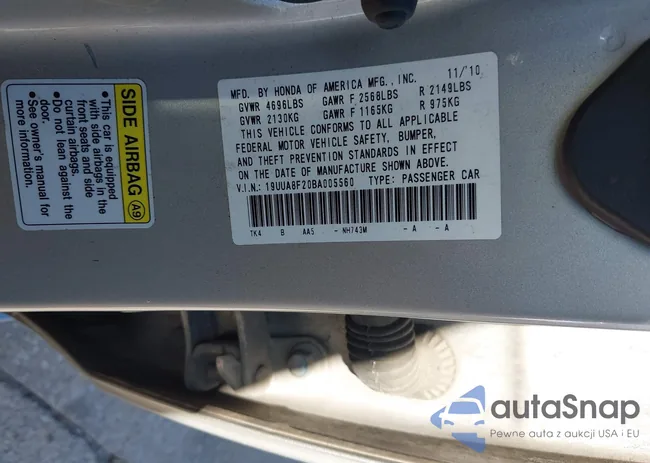 19UUA8F20BA005560: 41466058