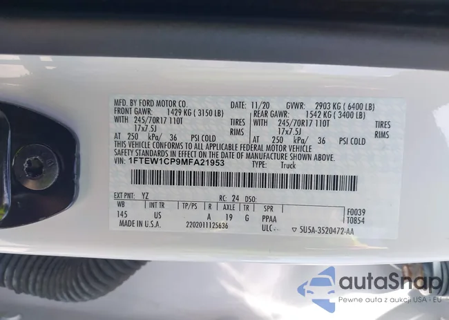 1FTEW1CP9MFA21953: 41465607