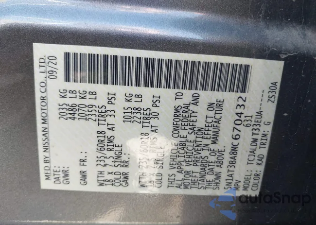 5N1AT3BA8MC670432: 41467114