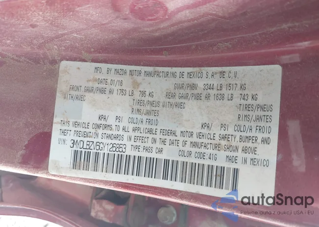 3MYDLBZV6GY126853: 41467850