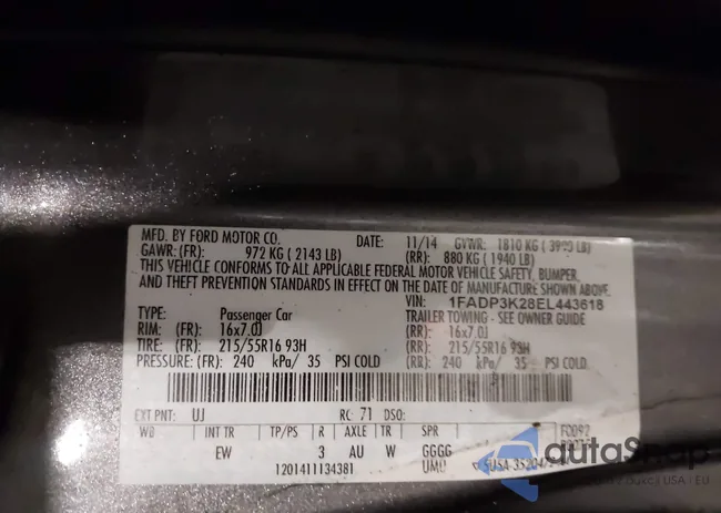 1FADP3K28EL443618: 41467448