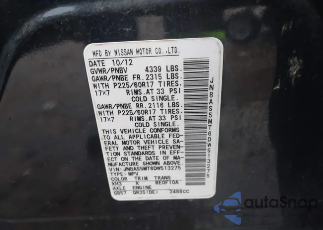 JN8AS5MT6DW513275: 41469382