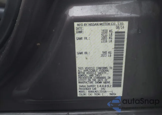 1N4AL3AP0FC144492: 41469785