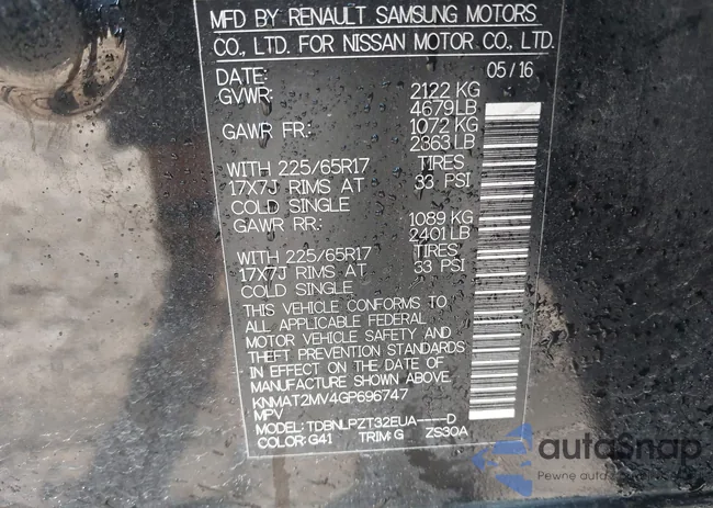 KNMAT2MV4GP696747: 41482581