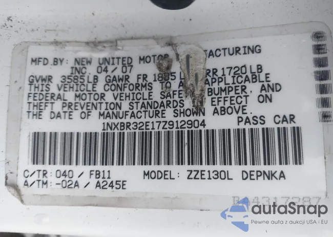 1NXBR32E17Z912904: 41484199