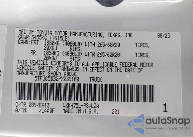 5TFJC5DB2PX039100: 41486576