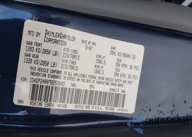 1D4GP24R07B253643: 41490940