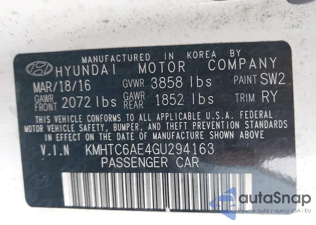 KMHTC6AE4GU294163: 41493073