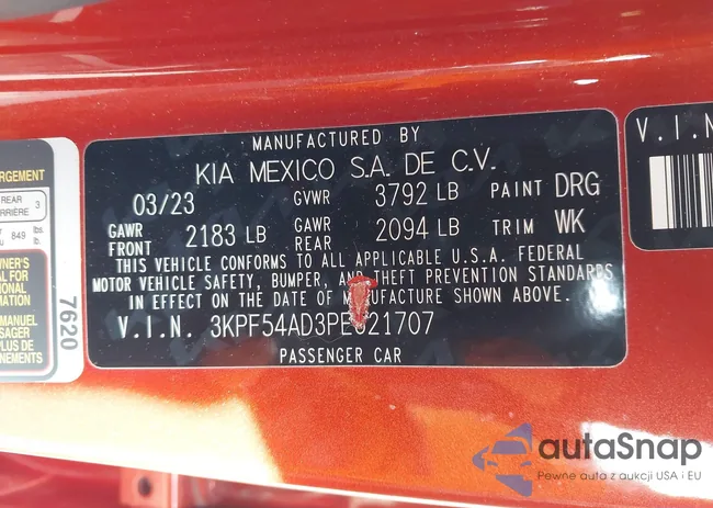 3KPF54AD3PE621707: 41493281