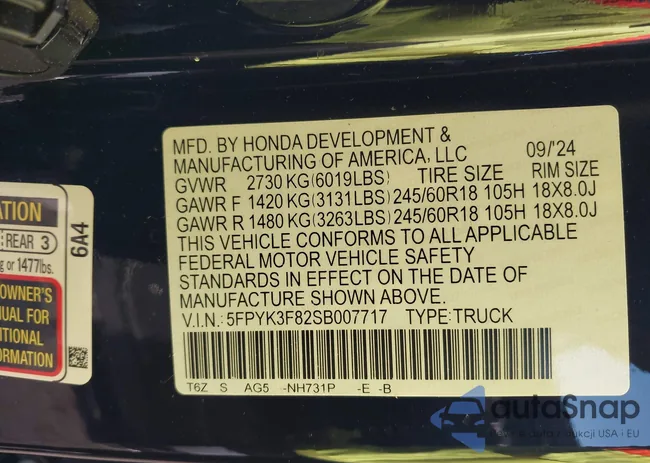 5FPYK3F82SB007717: 41492576