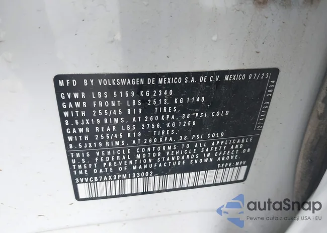 3VVCB7AX3PM133002: 41493747