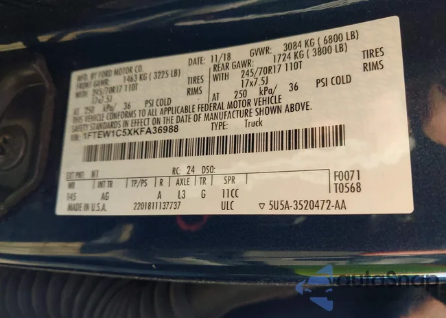 1FTEW1C5XKFA36988: 41496786