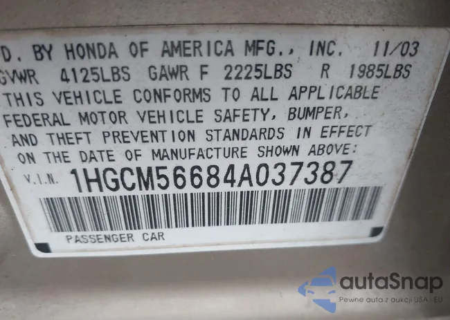 1HGCM56684A037387: 41501083