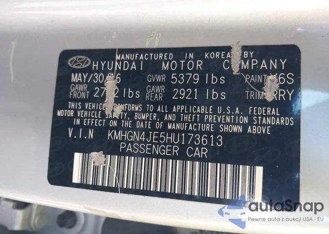 KMHGN4JE5HU173613: 41503961