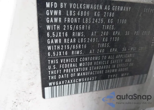 WVGAV7AX6CW546437: 41504382