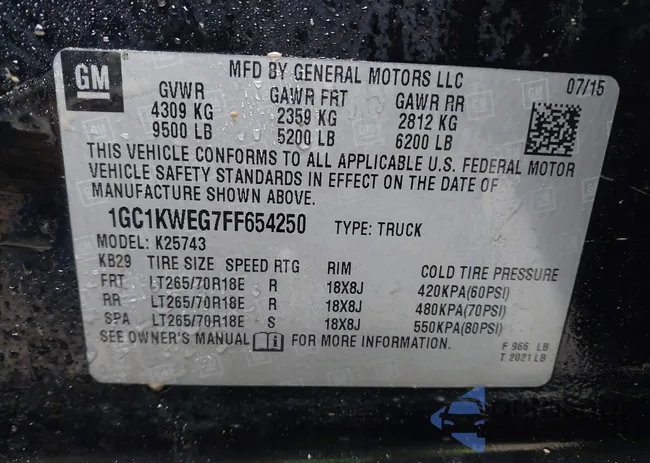 1GC1KWEG7FF654250: 41505883