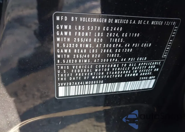 3VV2B7AX4LM086536: 41505667