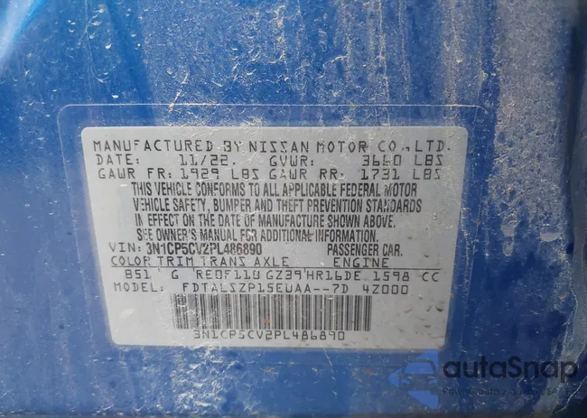 3N1CP5CV2PL486890: 41507002