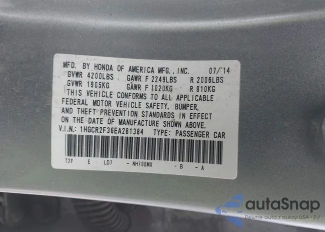 1HGCR2F36EA281384: 41507062