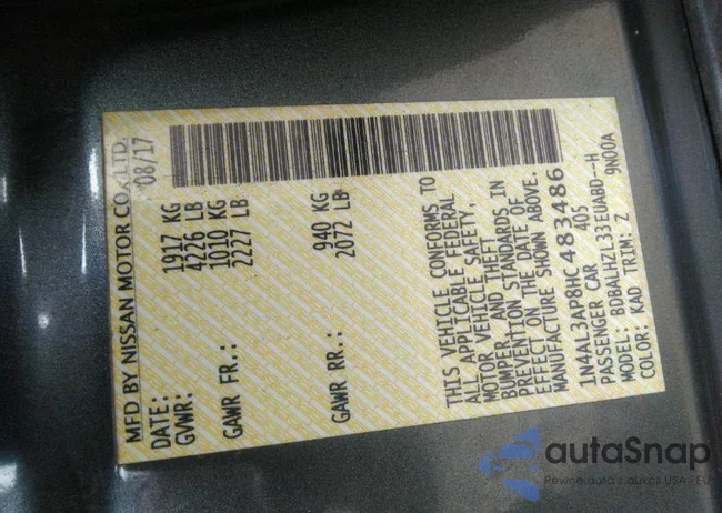 1N4AL3AP8HC483486: 41506350