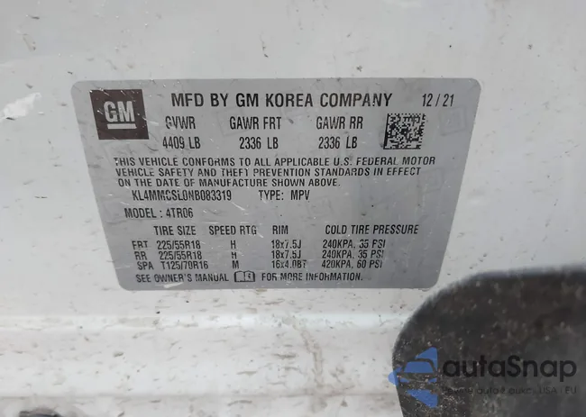 KL4MMCSL0NB083319: 41506735