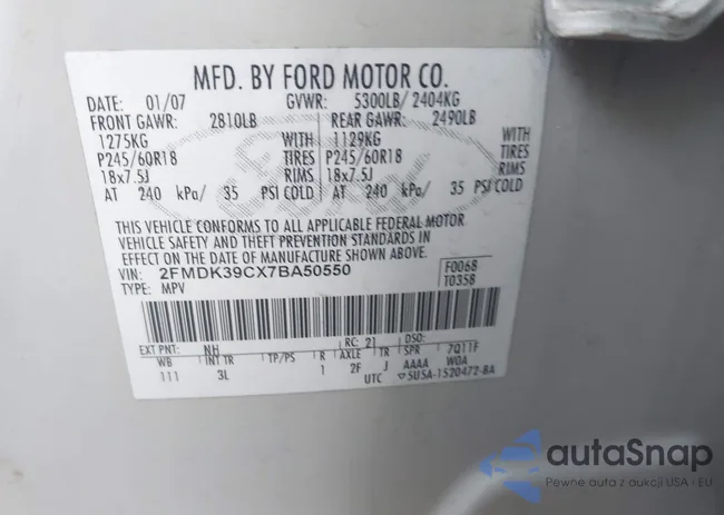 2FMDK39CX7BA50550: 41508068