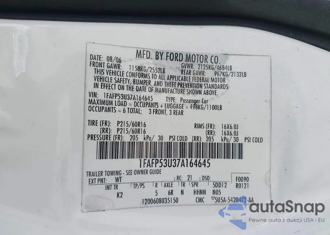 1FAFP53U37A164645: 41508191