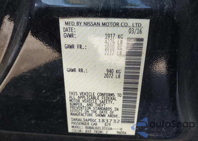 1N4AL3AP0GC183732: 40519031