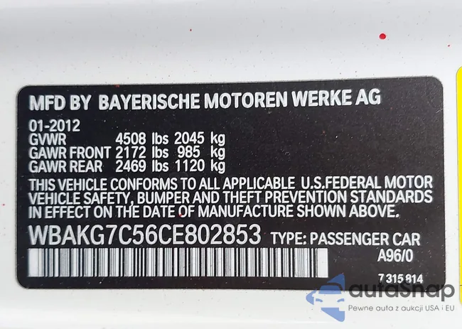 WBAKG7C56CE802853: 40518261