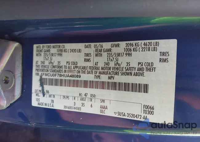 1FMCU0F78HUA48089: 40518286