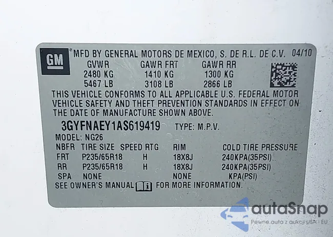 3GYFNAEY1AS619419: 40522713