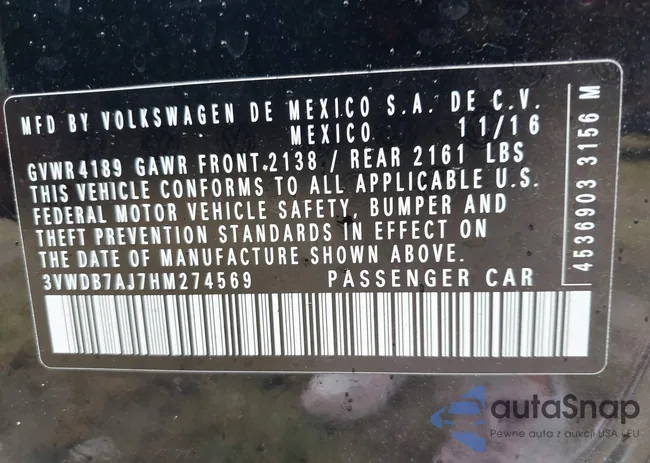 3VWDB7AJ7HM274569: 40522848