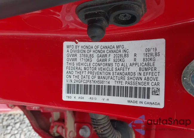 2HGFC2F87KH598114: 40522944