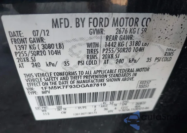 1FM5K7F93DGA87819: 40527367