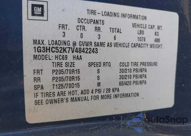 1G3HC52K7V4842243: 40529061