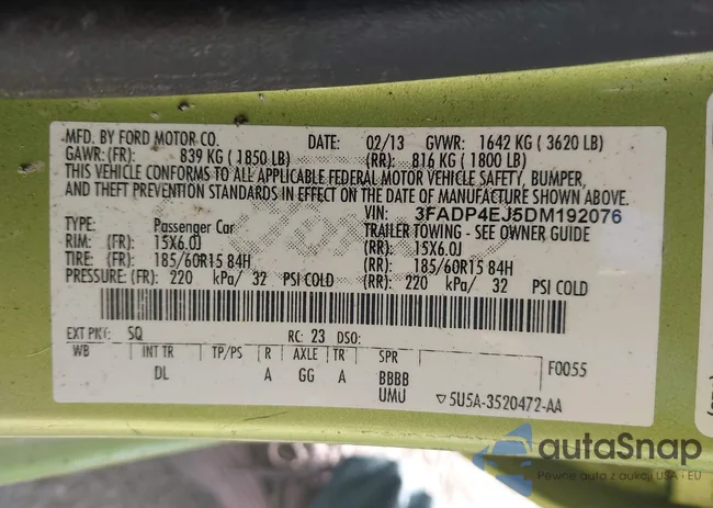 3FADP4EJ5DM192076: 40534641