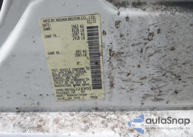 1N4BL4BV5LC226401: 40537198